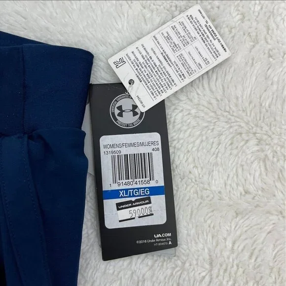 NEW Under Armour Speedpocket Shorts Womens XL Fitted NWT Blue Running Athletic - Picture 3 of 10